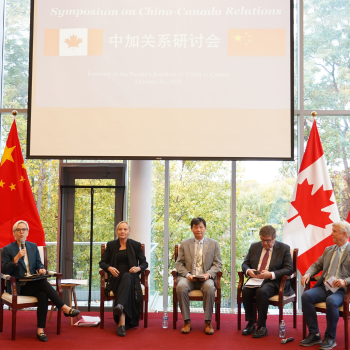 Image of Erika Simpson and Panel participants at the event